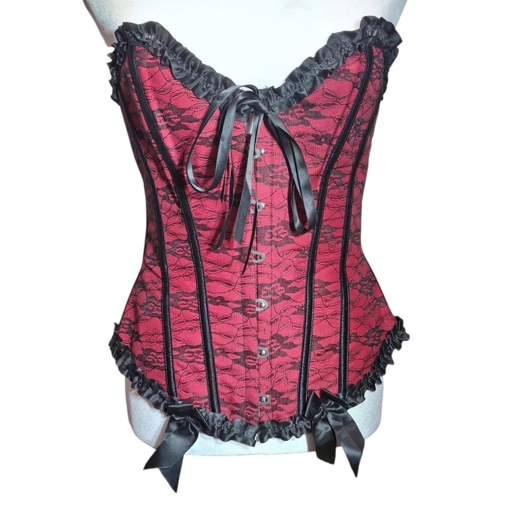 Red and Black Corset Women Size X-Small